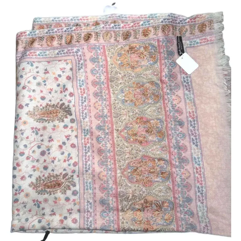 Pashmina New in Pink, Purple, Gold and Ivory